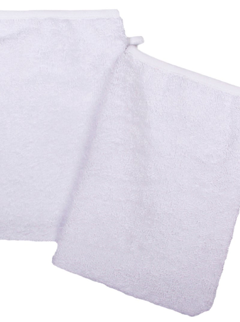 Eveil Et Nature Lot De 2 Gants De Toilette Coton Bio Blanc - Kiabi