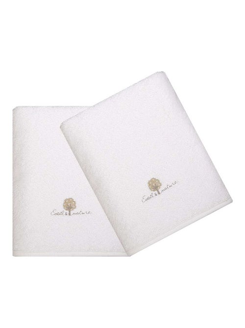 Eveil et Nature Lot de 2 Serviettes éponge 50x90 cm Coton bio - Kiabi Eveil et Nature Lot de 2 Serviettes éponge 50x90 cm Coton bio - Kiabi