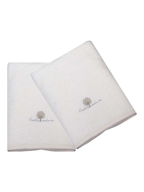 Eveil et Nature Lot de 2 Serviettes éponge 50x90 cm Coton bio - Kiabi Eveil et Nature Lot de 2 Serviettes éponge 50x90 cm Coton bio - Kiabi