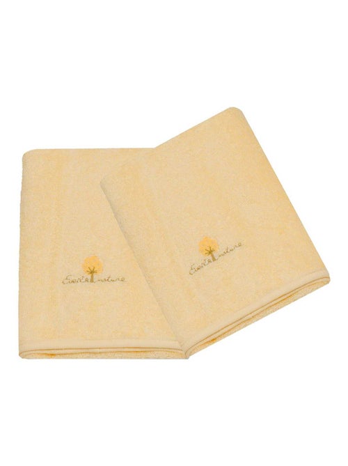 Eveil et Nature Lot de 2 Serviettes éponge 50x90 cm Coton bio - Kiabi Eveil et Nature Lot de 2 Serviettes éponge 50x90 cm Coton bio - Kiabi