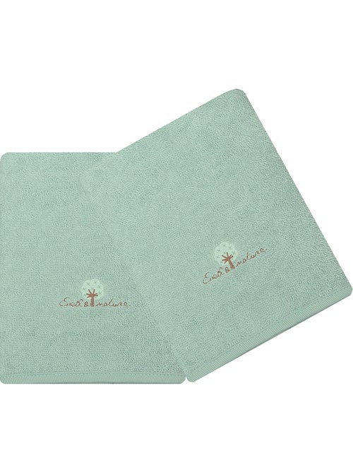 Eveil et Nature Lot de 2 Serviettes éponge 50x90 cm Coton bio - Kiabi Eveil et Nature Lot de 2 Serviettes éponge 50x90 cm Coton bio - Kiabi