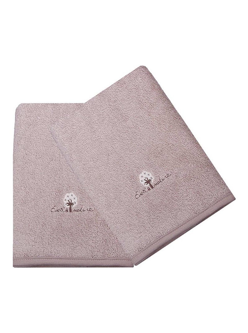 Eveil Et Nature Lot De 2 Serviettes Éponge Coton Bio Marron - Kiabi
