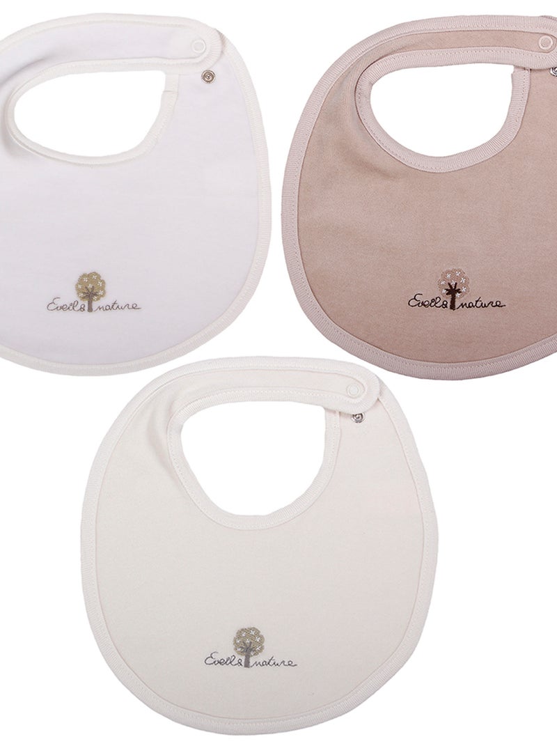 Eveil Et Nature Lot De 3 Bavoirs Doublés  Coton Bio Multicolore - Kiabi