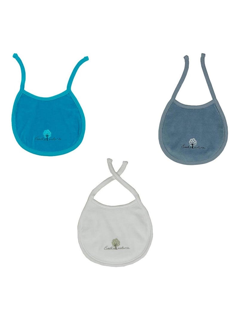 Eveil Et Nature Lot De 3 Bavoirs Naissance Coton Bio Multicolore - Kiabi