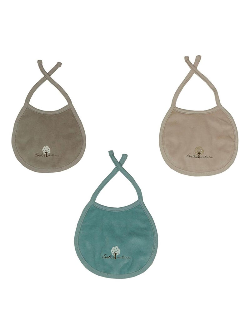 Eveil Et Nature Lot De 3 Bavoirs Naissance Coton Bio Multicolore - Kiabi
