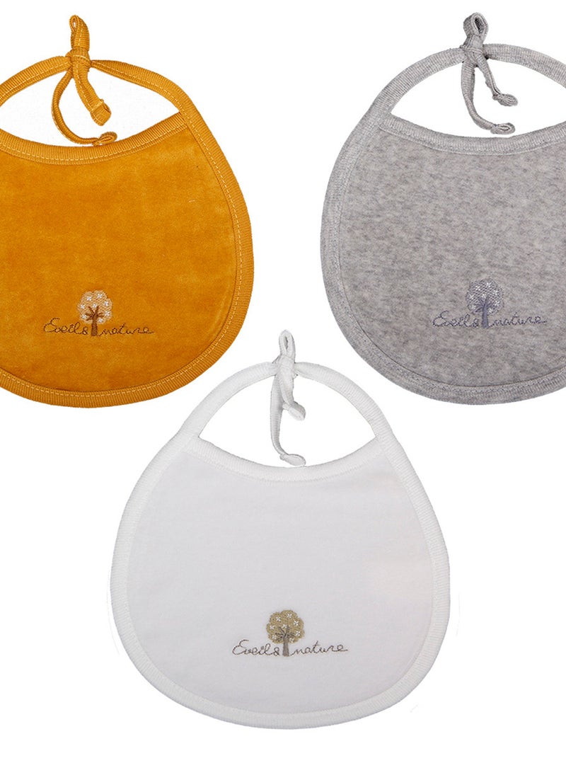 Eveil Et Nature Lot De 3 Bavoirs Naissance Coton Bio Multicolore - Kiabi