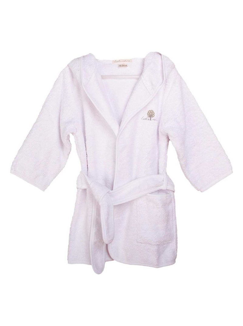 Eveil Et Nature Peignoir Coton Bio Blanc - Kiabi