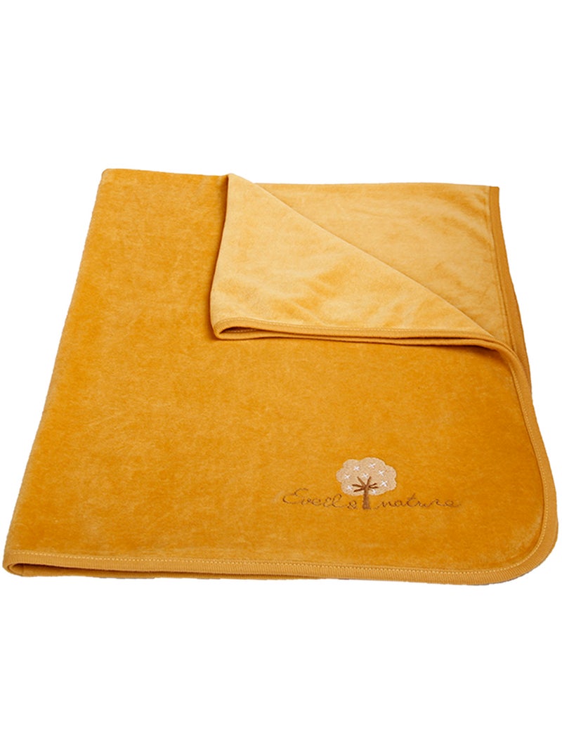 Eveil et Nature Plaid velours 75x100 cm Coton bio Ambre - Kiabi