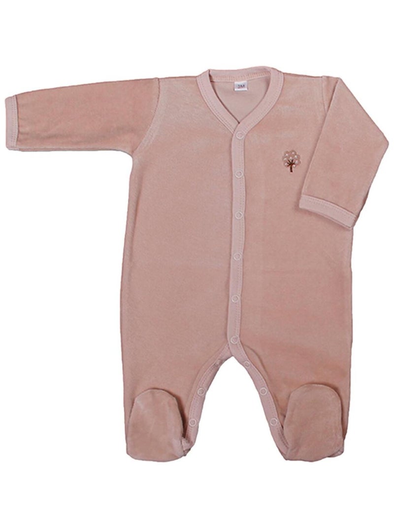 Eveil Et Nature Pyjama Velours Coton Bio Beige - Kiabi