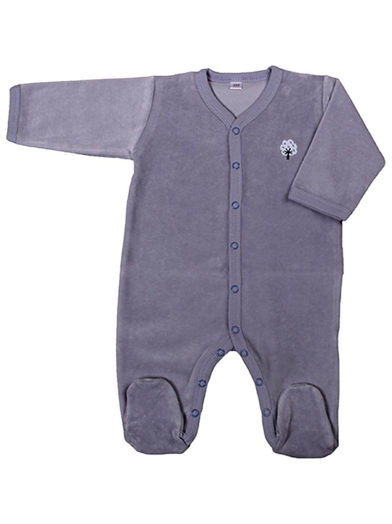 Eveil Et Nature Pyjama Velours Coton Bio Bleu foncé - Kiabi