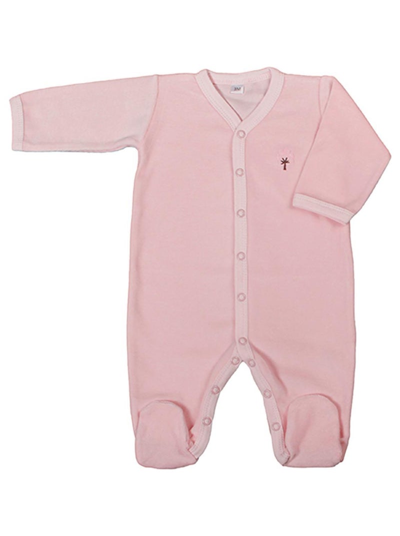 Eveil Et Nature Pyjama Velours Coton Bio Rose - Kiabi