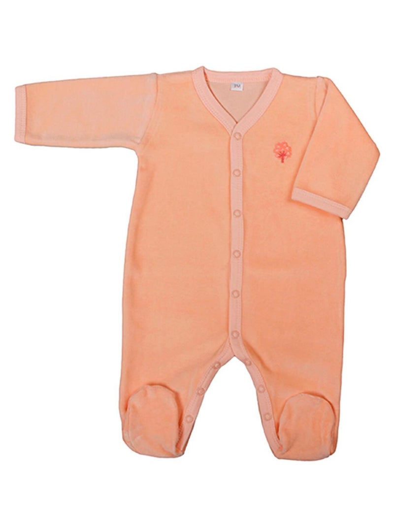 Eveil Et Nature Pyjama Velours Coton Bio Saumon - Kiabi
