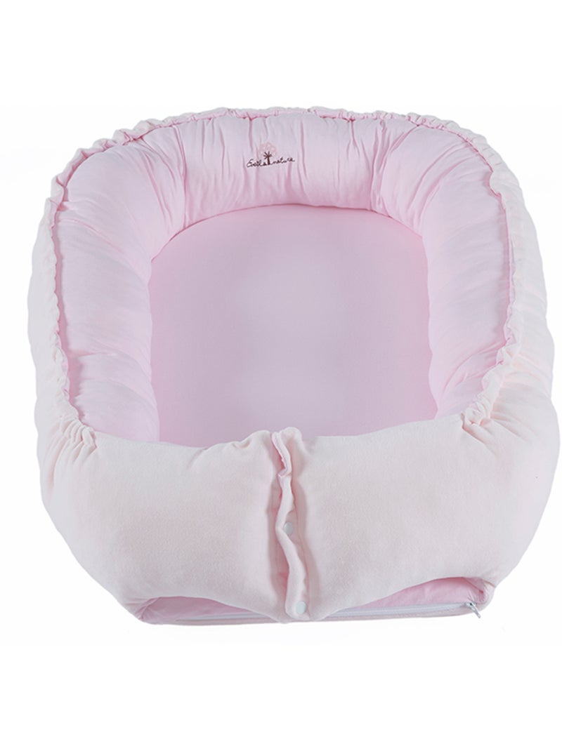 Eveil et Nature Réducteur de lit  coton bio velours 0-6 mois Rose pastel - Kiabi