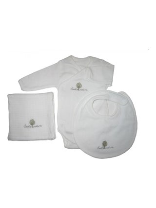 Eveil Et Nature Set Body/bavoir/lange Coton Bio