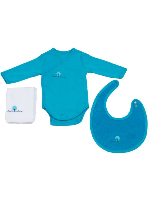Eveil et Nature Set Body/Bavoir/Lange Coton bio - Kiabi