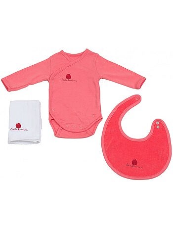 Eveil et Nature Set Body/Bavoir/Lange Coton bio