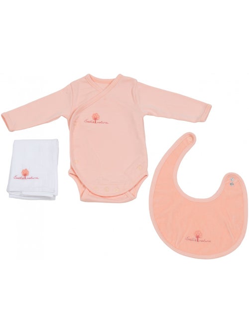 Eveil et Nature Set Body/Bavoir/Lange Coton bio - Kiabi Eveil et Nature Set Body/Bavoir/Lange Coton bio - Kiabi