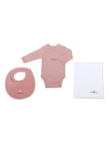 Eveil Et Nature Set Body/bavoir/lange Coton Bio