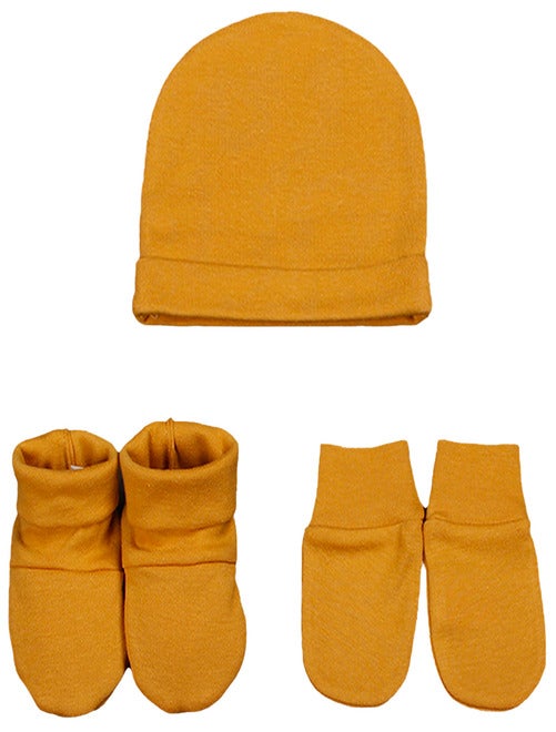 Eveil Et Nature Set Bonnet/moufle/chausson Jersey Coton Bio - Kiabi