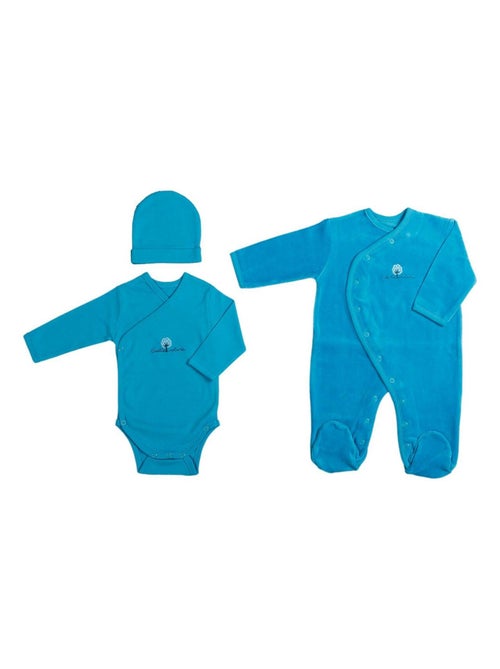 Eveil Et Nature Set Dorsbien Velours /body/bonnet Coton Bio - Kiabi