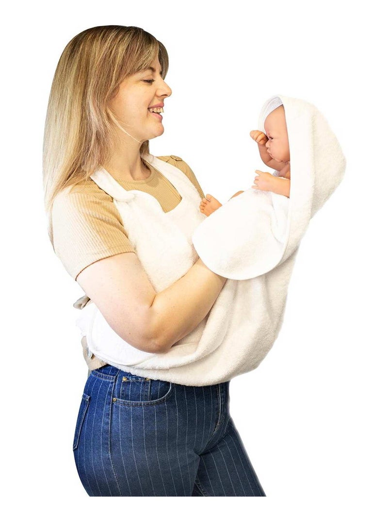 Eveil et Nature Tablier de bain éponge Coton bio Beige - Kiabi