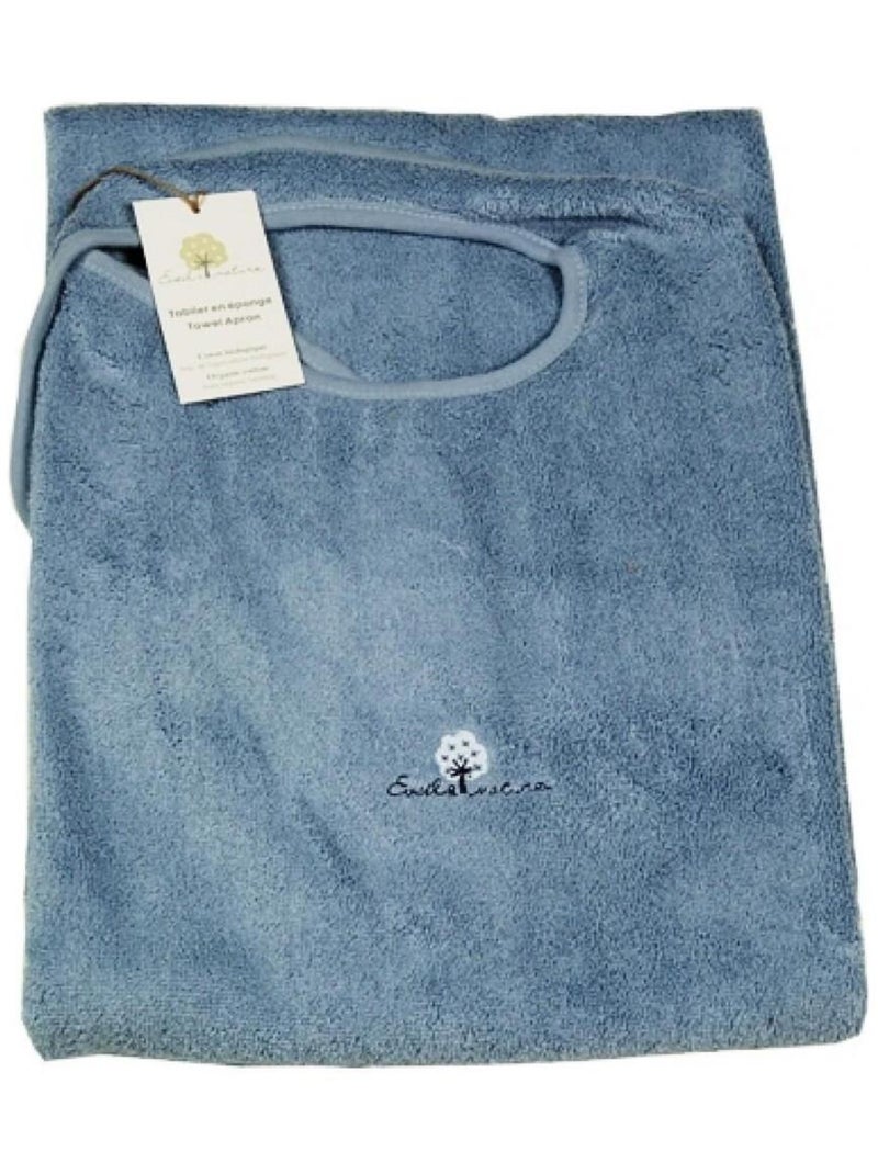 Eveil Et Nature Tablier De Bain Éponge Coton Bio Bleu foncé - Kiabi