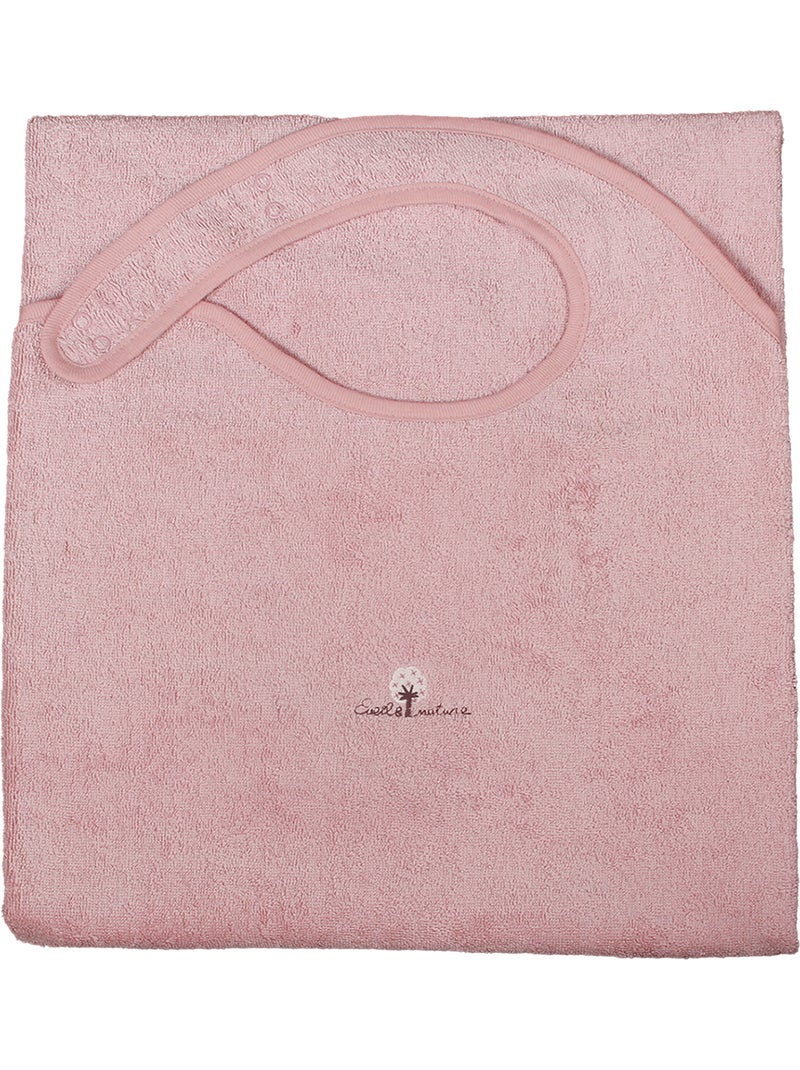 Eveil et Nature Tablier de bain éponge Coton bio Bois de rose - Kiabi