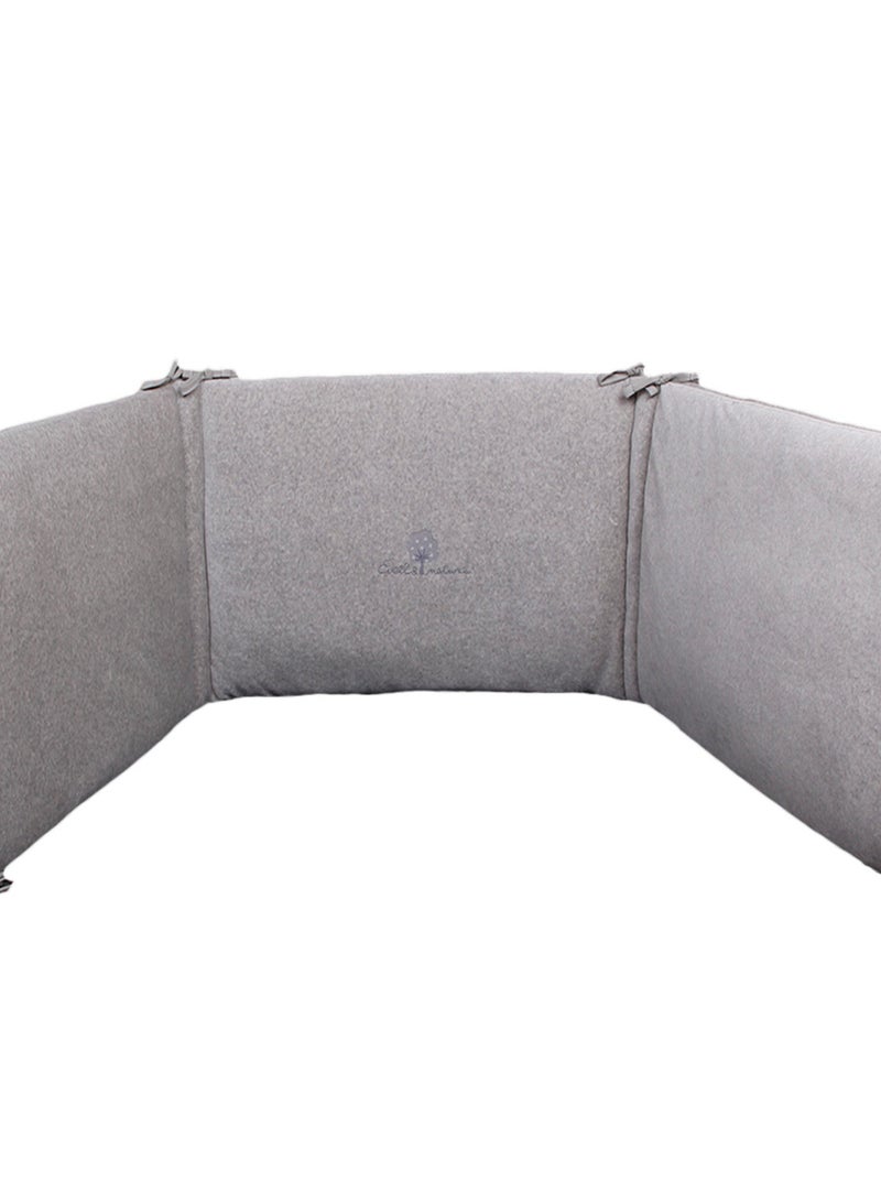 Eveil Et Nature Tour De Lit Velours Coton Bio Gris - Kiabi