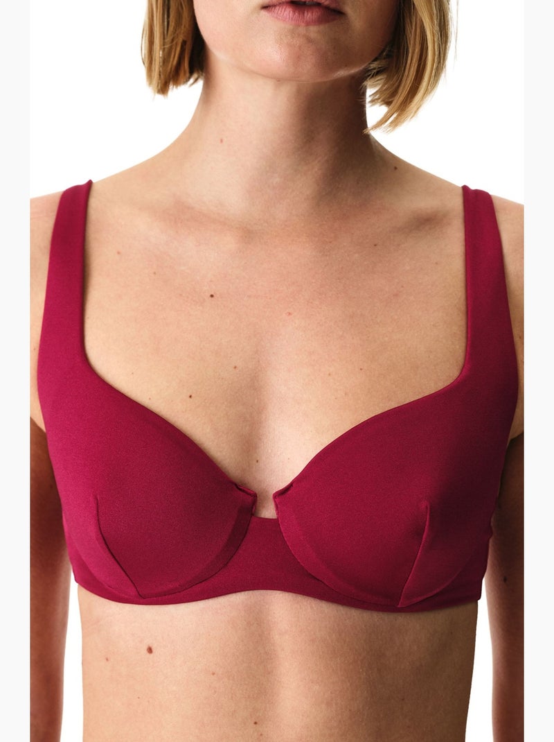 Evelyn haut de bikini à armatures scintillant penti Rouge bordeaux - Kiabi