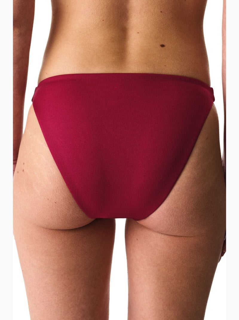 Evelyn minimal bas de bikini taille mi-haute scintillant penti Rouge bordeaux - Kiabi