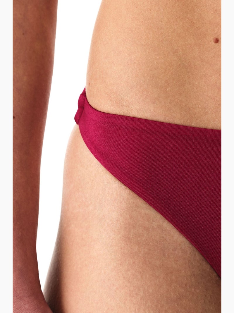Evelyn minimal bas de bikini taille mi-haute scintillant penti Rouge bordeaux - Kiabi