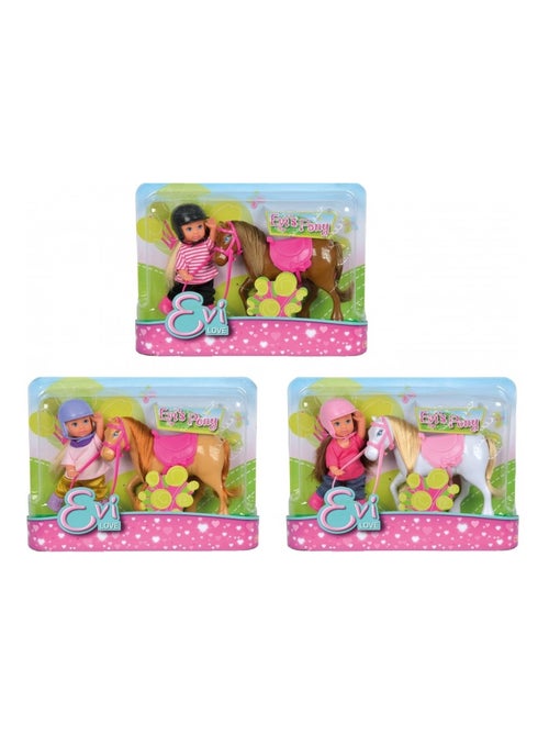 Evi Love Poupée en tenue d'équitation avec cheval - Kiabi