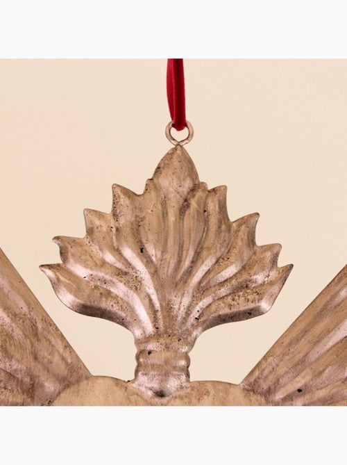 Ex voto coeur en métal doré 24cm - Kiabi