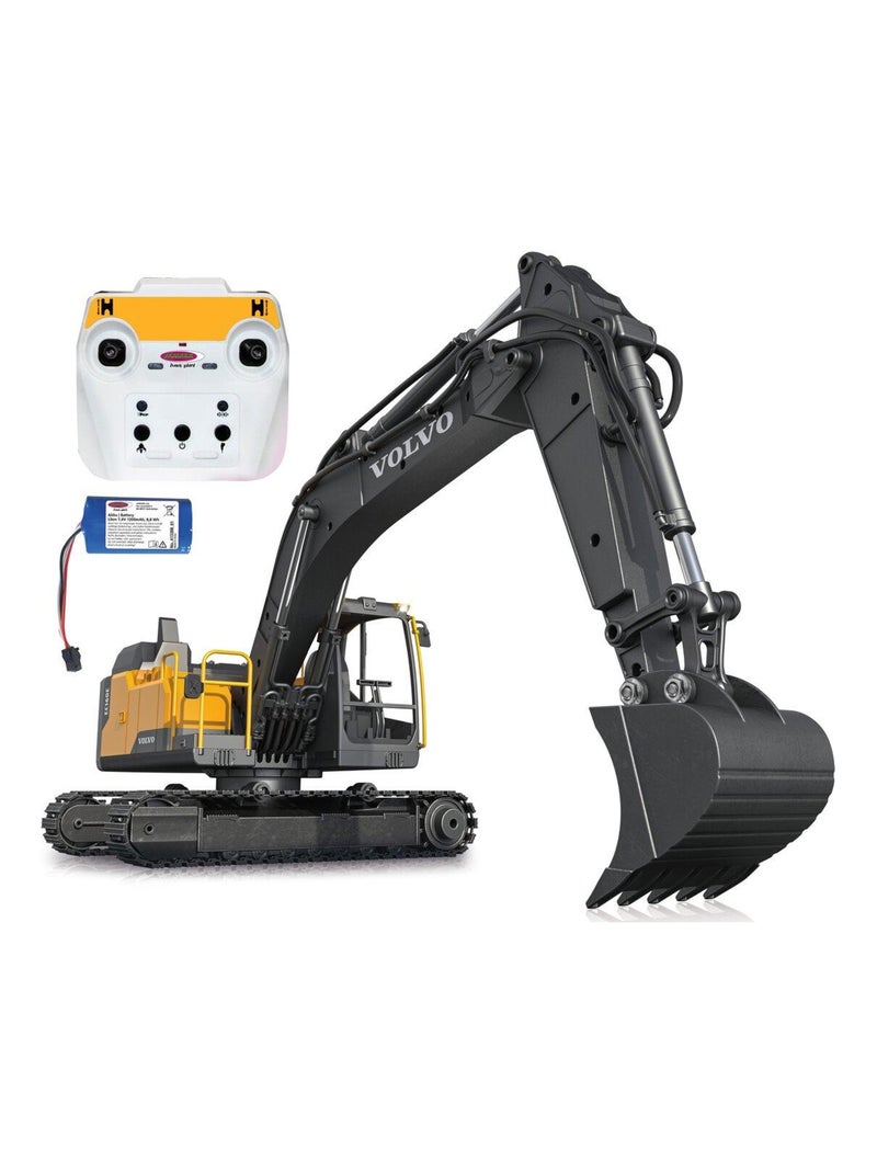 Excavateur Volvo EC160E Metal 1:16 avec prise de coquille et un marteau de démolition 2 4GHz Jaune - Kiabi