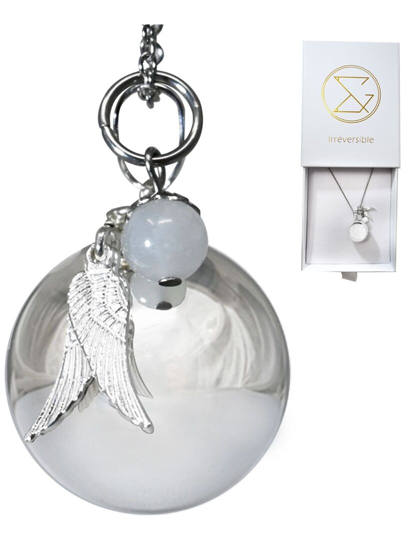 EXCLU WEB Bola de Grossesse CELESTE - Pierre de lune et pendentif ailes d'ange Blanc - Kiabi