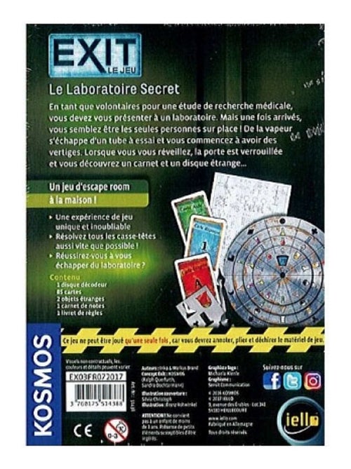 EXIT : Le Jeu - Le Laboratoire Secret - Kiabi