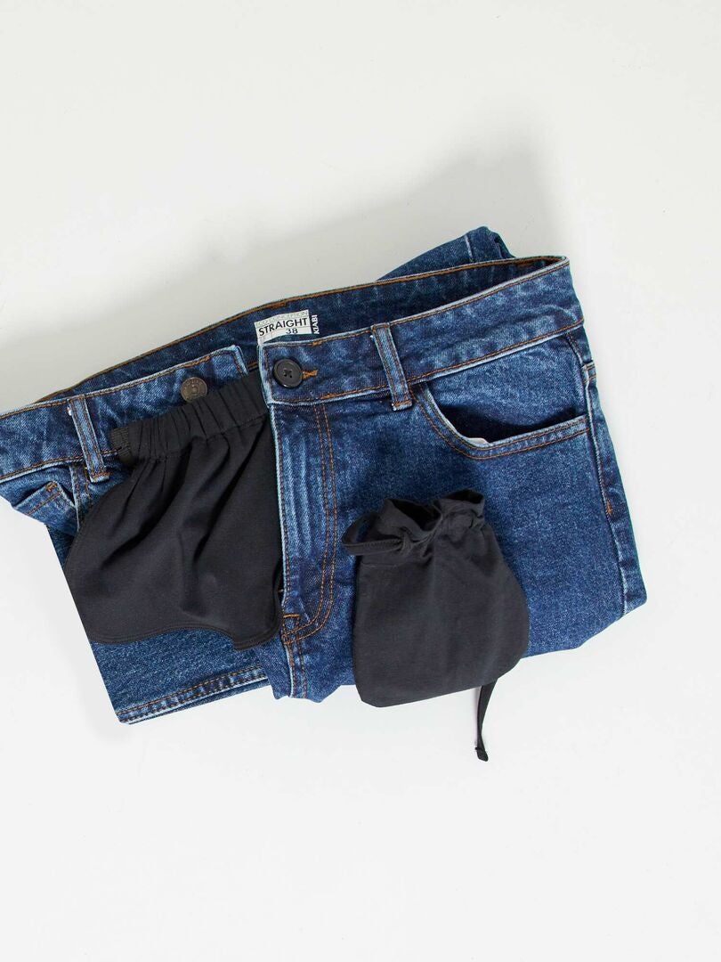 Anwangda Extension de pantalon de maternité, extensible de taille élastique  réglable pour femmes enceintes/femmes/hommes/jeans/pantalon jupe (coton  noir) : : Mode