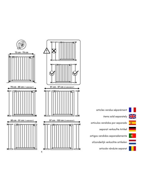 Extension barrière de sécurité bébé en acier - Kiabi