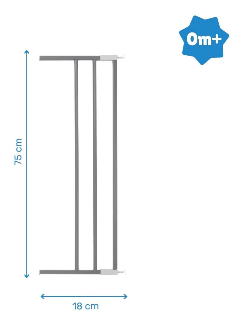 Extension barrière de sécurité Safe & Lock 18cm 'Badabulle' Gris - Kiabi