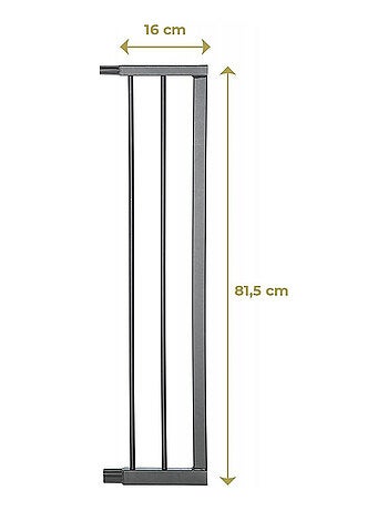 Extension de barrière Easy Lock Plus 16 cm bois métal gris