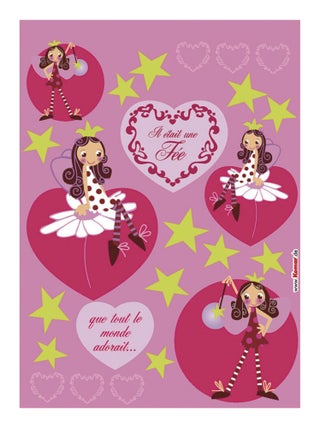 Fairy, Sticker mural princesse -il était une fille que tout le monde attendait - 50x70 cm