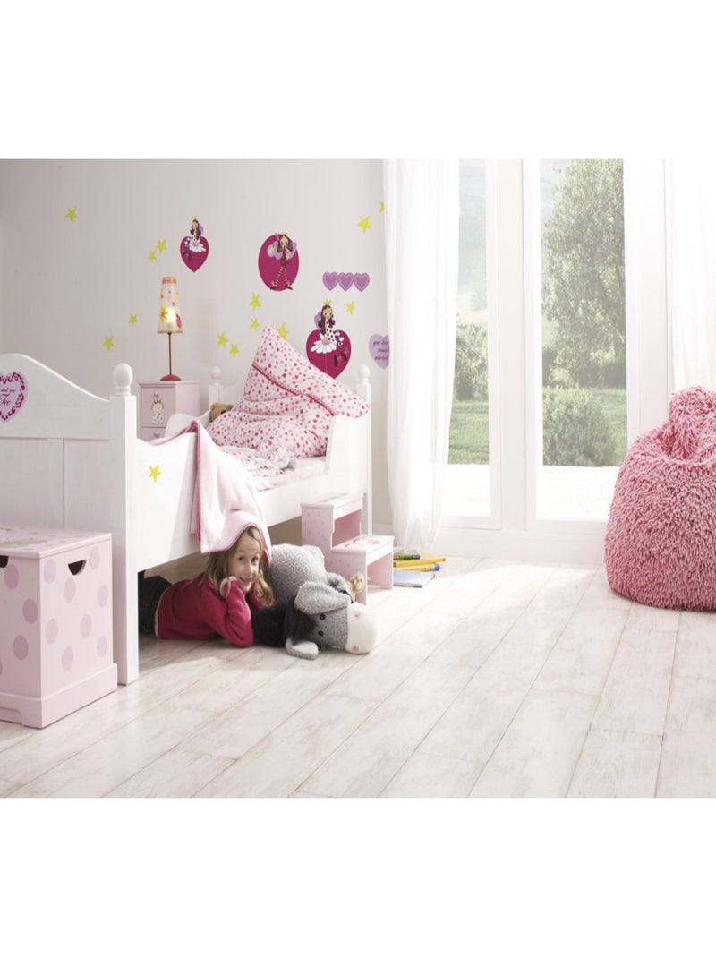 Fairy, Sticker mural princesse -il était une fille que tout le monde attendait - 50x70 cm Rose - Kiabi