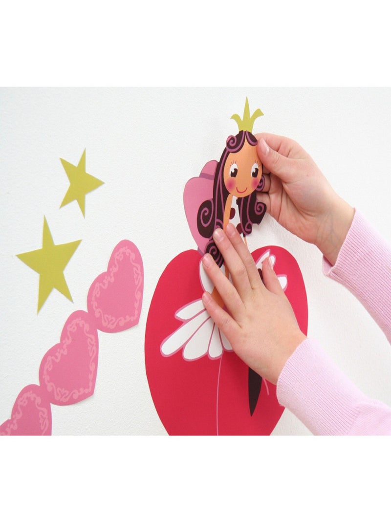Fairy, Sticker mural princesse -il était une fille que tout le monde attendait - 50x70 cm Rose - Kiabi