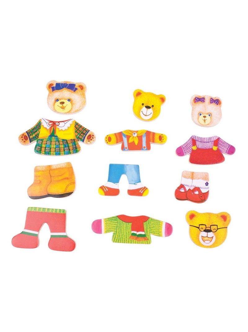 Famille ours à habiller en bois Beige - Kiabi