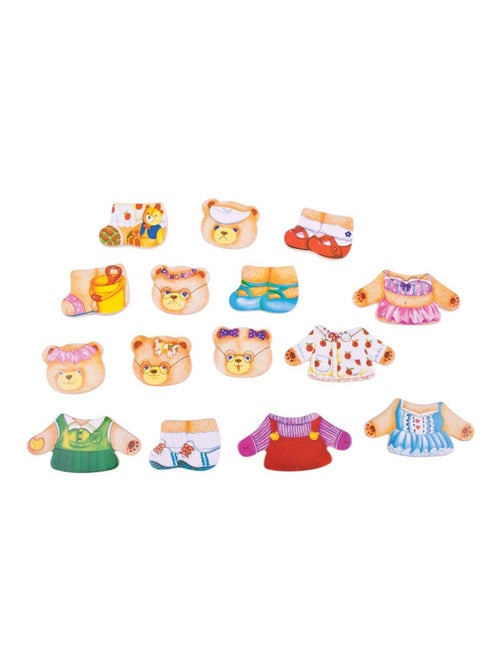 Famille ours à habiller en bois - Kiabi