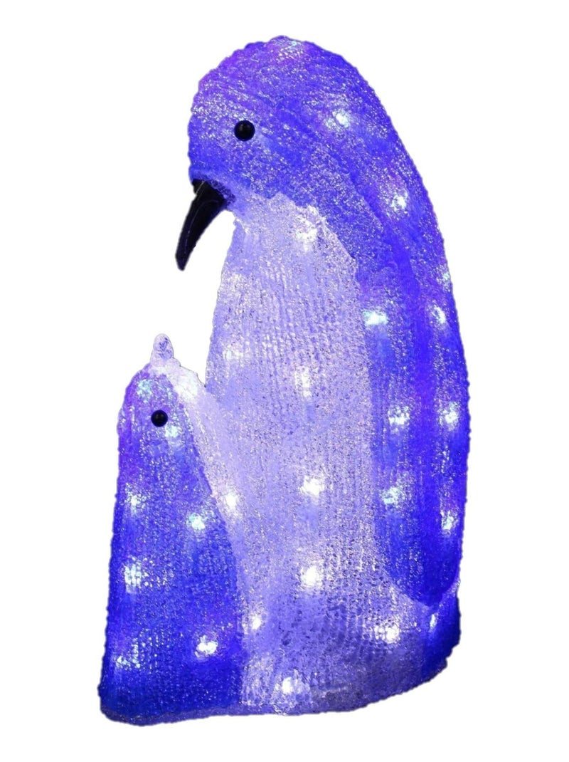Famille pingouin lumineux 70 Led Bleu - Kiabi
