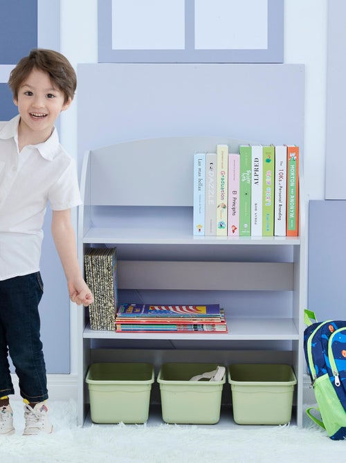 Fantasy Fields - Bibliothèque 3 étagères pour enfants uni - Gris - Kiabi