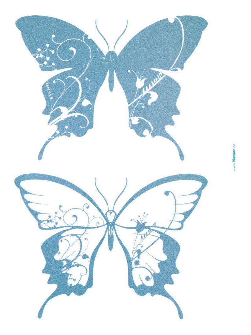Farfalle, Sticker mural deux grand papillons bleus - 50x70 cm Multicolore - Kiabi