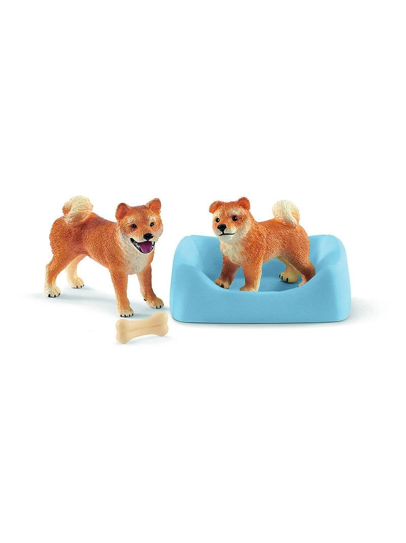 Farm World - Mère et chiot Shiba Inu Marron - Kiabi