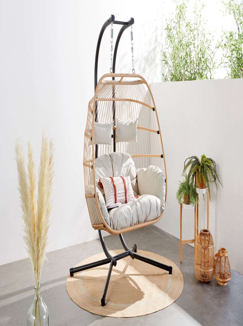 FARO Fauteuil suspendu 2 places effet rotin Bois naturel - Kiabi